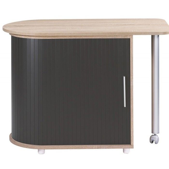 Bureau Pivotant et Meuble de Rangement Chêne 2 Niches 77 x 71 7 x 47 cm - Noir - L 105 x l 55 x H 74.7 cm Bureau Pivotant et Meuble de Rangement Chêne 2 Niches 77 x 71 7 x 47 cm - Noir - L 105 x l 55 x H 74.7 cm