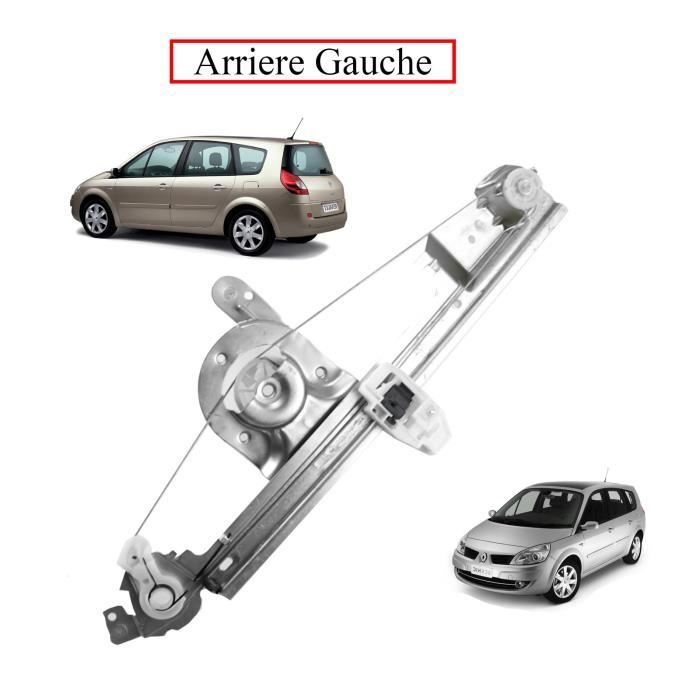 Mécanisme de Lève vitre pour Renault Scenic II et Grand Scenic II 2003 à 2009 - ARRIERE GAUCHE (côté conducteur)