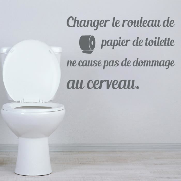 Stickers Toilettes Wc Lettrage Humour Citation Gris 400x240 Mm Cdiscount Maison Stickers Toilettes Wc Lettrage Humour Citation Gris 400x240 Mm Cdiscount Maison