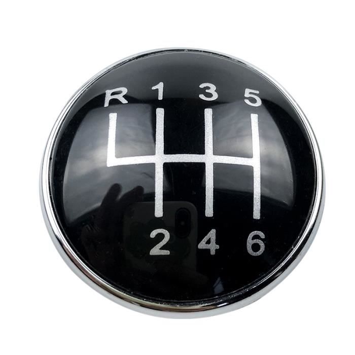 Pommeau De Levier De Vitesses En Cuir Pour VW Passat B6 B7 CC - 5 Vitesses Manuelle - Noir Et Chrome