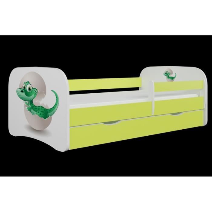 Lit enfant vert dino sans matelas tiroir 160/80 - Kocot Kids Lit enfant vert dino sans matelas tiroir 160/80 - Kocot Kids