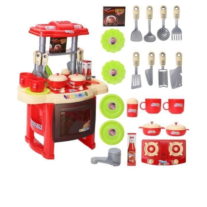 Rouge Bebe Miniature Cuisine En Plastique Pretend Jouer Alimentaire Enfants Jouets Avec Musique Lumiere Enfants Cdiscount