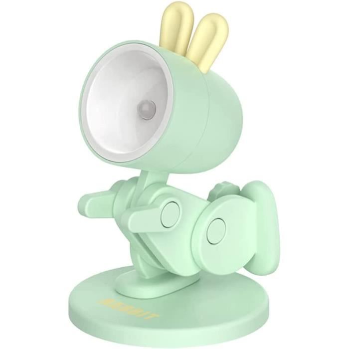 JABALUX Réveil Lapin LED Pour Enfants – Veilleuse Et Lampe De Chevet Avec Batterie 1500 MAh, Minuterie Et Snooze, Cadeau Fille Garçon