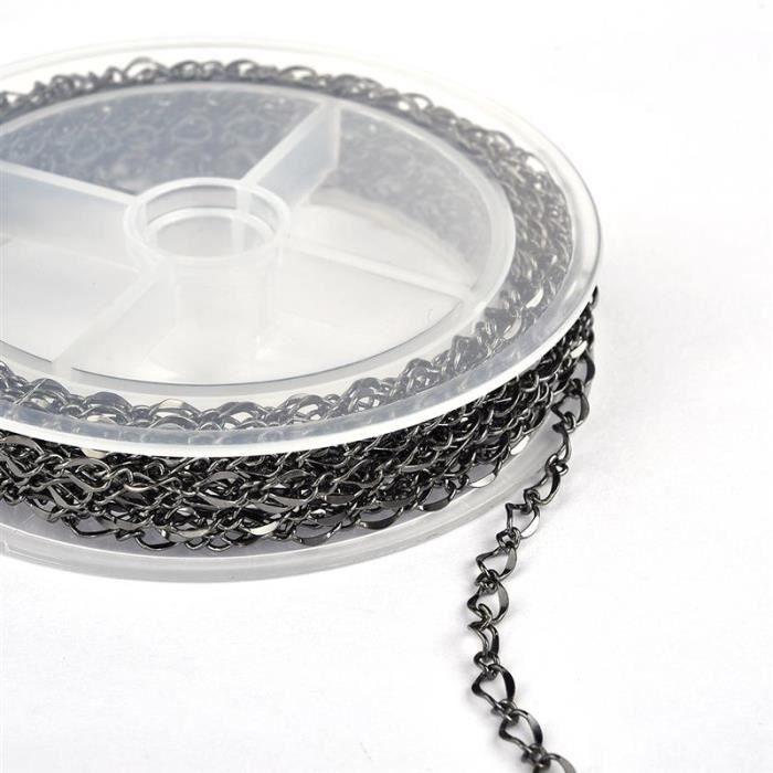 Lot 14m Chaîne Dorée Acier Inoxydable – 6 Rouleaux + Fermoirs Mousqueton & Anneaux Saut – Idéal DIY Bijoux Collier Bracelet
