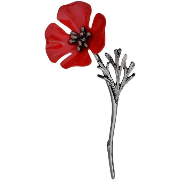 Broche à épingles pour homme et femme motif coquelicot fleur de coquelicot vintage pour femme et homme 181781