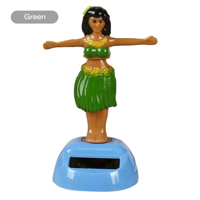 Vert - Figurine Tahitienne Solaire Danseuse Pour Tableau De Bord De