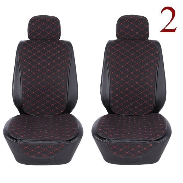 2 front black red -Housse de protection de siège de voiture, tapis