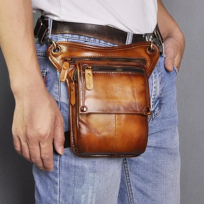 Sac Messager Gap En Cuir Marron - Très Bon état, Sangle à Réparer, Occasion