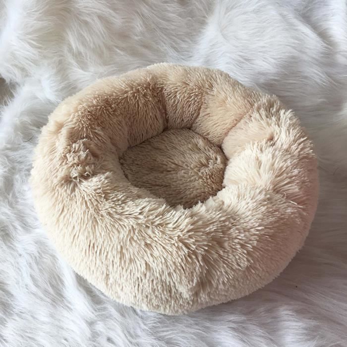 Comparer les prix de Corbeille,Lit,Coussin,Panier pour Chien Chat Animaux,50cm de Diamètre Lit de Rond en Peluche épaisse pour chiots et chaton - Beige