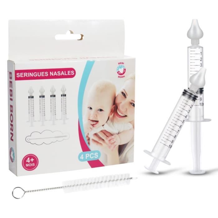 Seringue Nasale Bébé BUGEMO - Mouche Bébé Réutilisable Et Sûr - Lot De 2