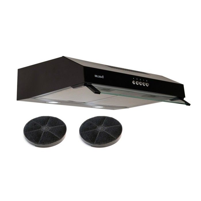 HOTTE CASQUETTE / VISIERE DOUBLE MOTEURS 60 CM - NOIR BELDEKO