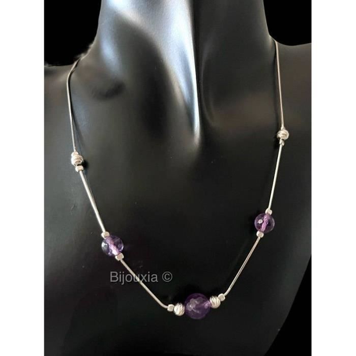 Puces D'oreilles Dolly-Bijoux - Améthyste 10mm, Argent 925, Fermoir Clous, Neuf Avec étiquettes