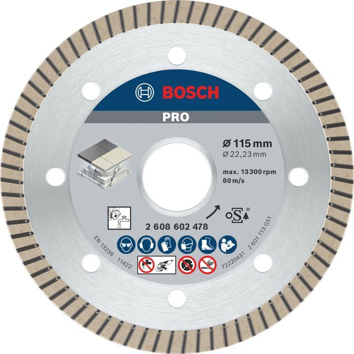 Disque diamant céramique Bosch Professioanl extraclean Turbo 115 x 22 23 mm - vue 2