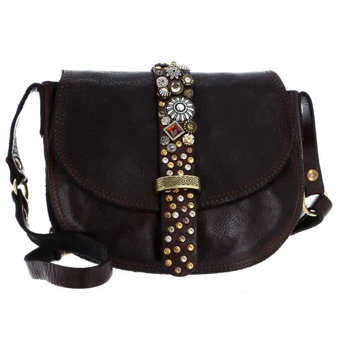 Sac Bandoulière Crossbody CAMPOMAGGI - 100% Coton - Gris - Neuf Avec Étiquettes - Modèle C014700ND