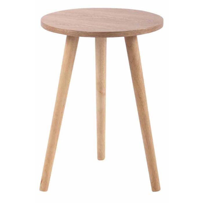 table d'appoint - clp - kolding - plateau rond en mdf - bois de caoutchouc - design contemporain