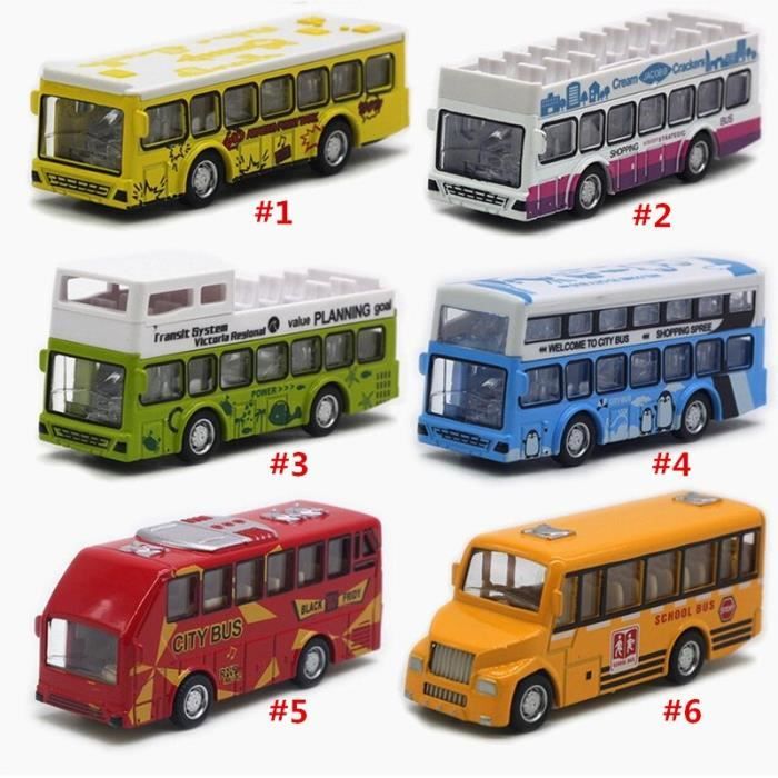 Acouto Jouet modèle de bus électrique à deux étages en alliage 1:32 avec musique de divertissement pour des fonctions musicales cadeaux qui ajoutent une touche spéciale et quelque chose aux lumières