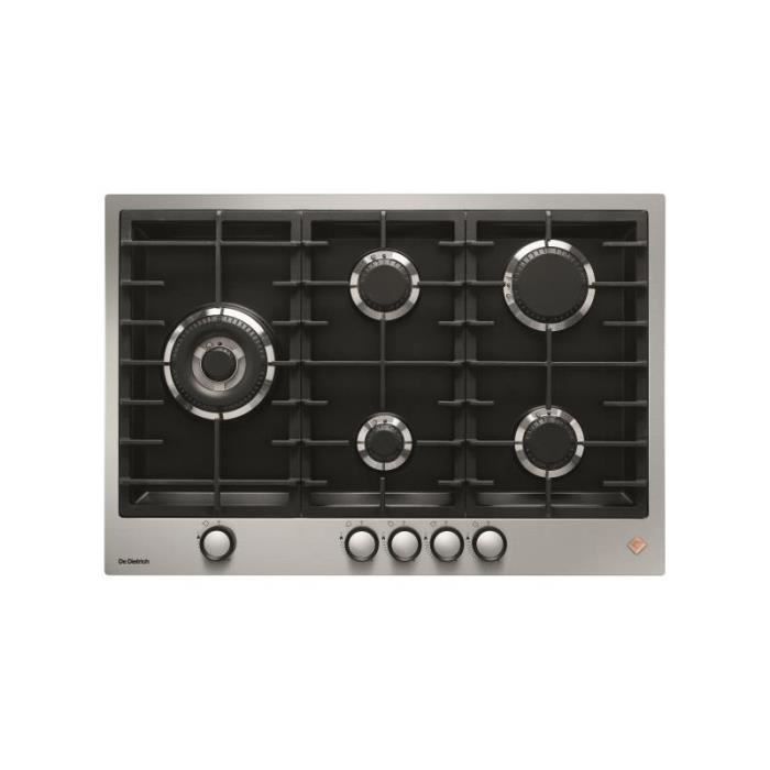 Table De Cuisson à Gaz CATA - 5 Brûleurs En Fonte - Allumage Électronique - 87 Cm Noir - Gaz Naturel/Butane