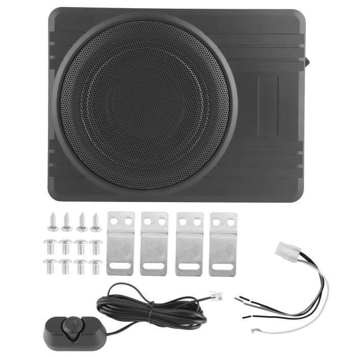 Caisson de basses - DILWE - Ultra-fin 12V 800W - Installation sous le siège - 10 pouces - Filaire