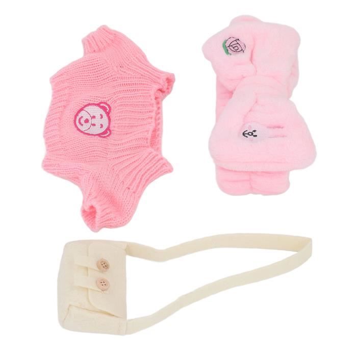 Tenue pour poupée Plush 30cm - Pull rose, bandeau et sac à main
