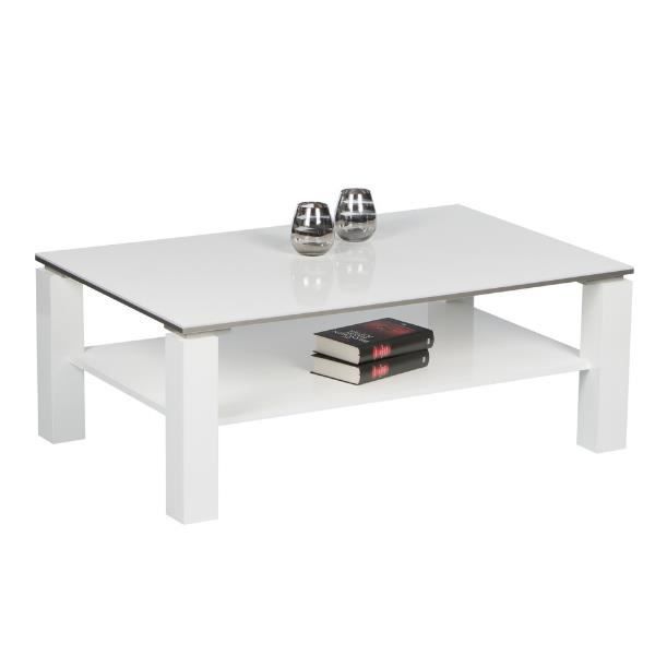 table basse barby 110cm - blanc. dimension: 110 x 70 x 41 cm. couleur : blanc. matériel : mdf/mélamine/panneaux de particules.