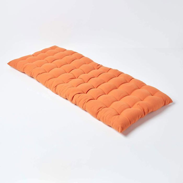 Coussin pour banc de jardin - HOMESCAPES - Terracotta – 108 x 42 x 5 cm – Matelas de sol – Coton et polyester – Extérieur Coussin pour banc de jardin - HOMESCAPES - Terracotta – 108 x 42 x 5 cm – Matelas de sol – Coton et polyester – Extérieur