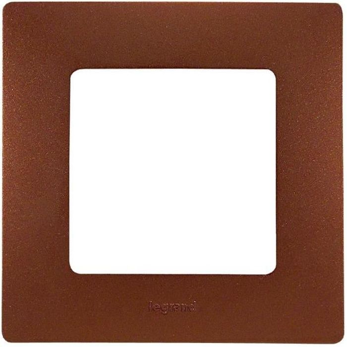 LEGRAND Plaque iris&eacute;e 1 poste - Nilo&eacute; - marron - finition Cacao