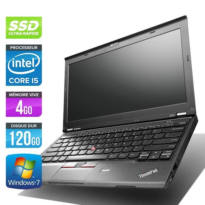 Top achat PC Portable Lenovo X230 -12.5'' -Core i5-3320M -4Go -120Go SSD pas cher