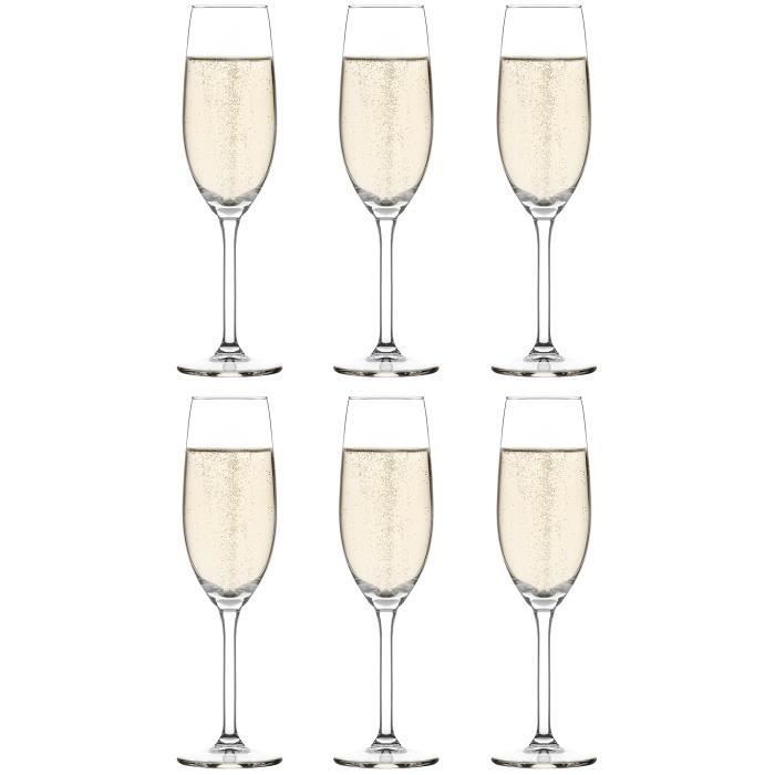 Verres à Champagne Nevakar Forme Tulipe 195ml - Lot De 12 - Élégants Et Lavables Au Lave-Vaisselle