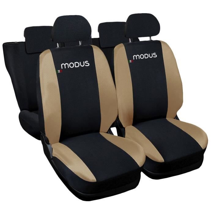 Lupex Shop Housses de siège auto compatibles pour Modus Noir Beige