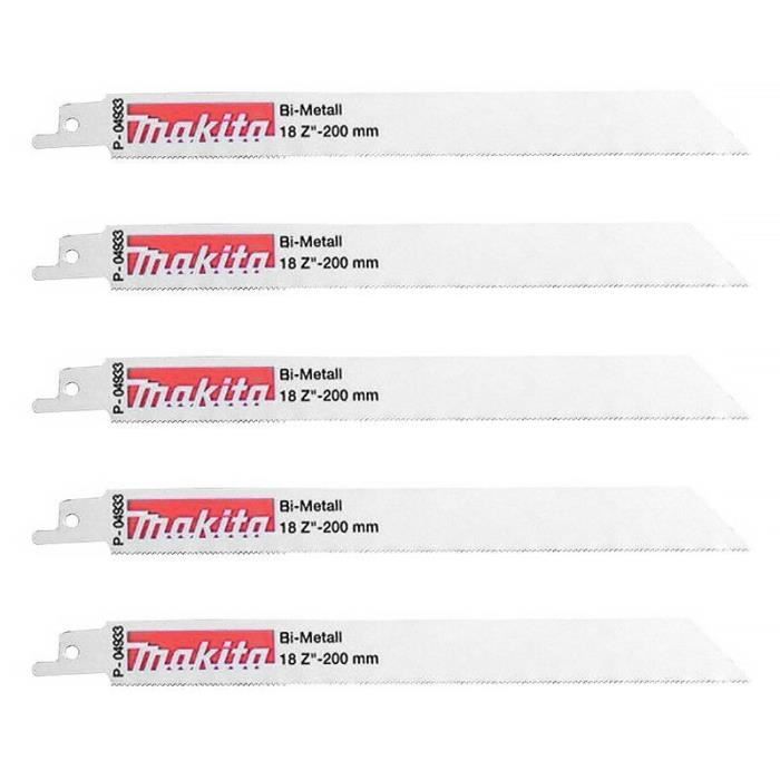 Lot de 5 lames de scie sabre MAKITA B 16782 Bi Métal flexible pour acier et Inox 1 5 à 2 5 mm 200 mm - vue 4