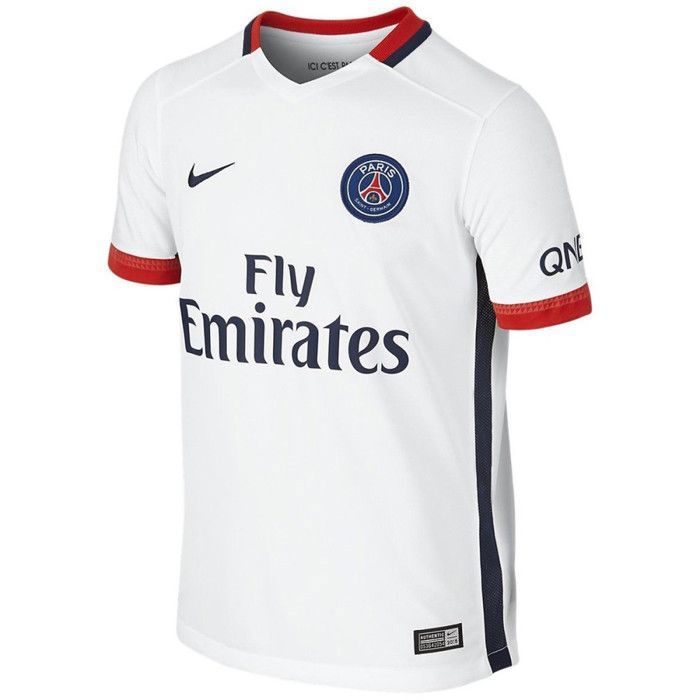 Maillot Nike Junior PSG Stadium Away 2015 2016 Blanc Enfant Manches courtes Cdiscount Sport