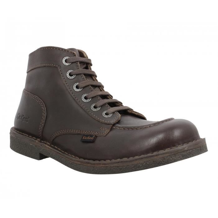 Bottines KICKERS Kick Stone box Homme Marron Cdiscount Chaussures