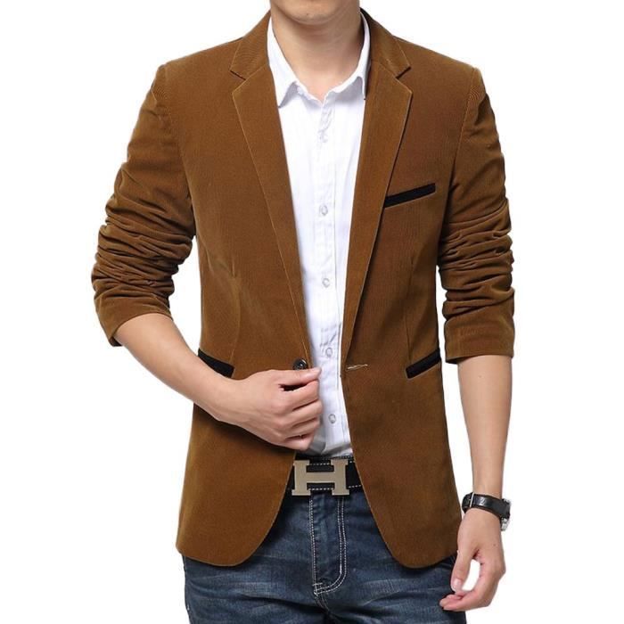 Veste de Costume Hommes Casual Veston Seul Bouton ZEWOW Jaune - Main Image