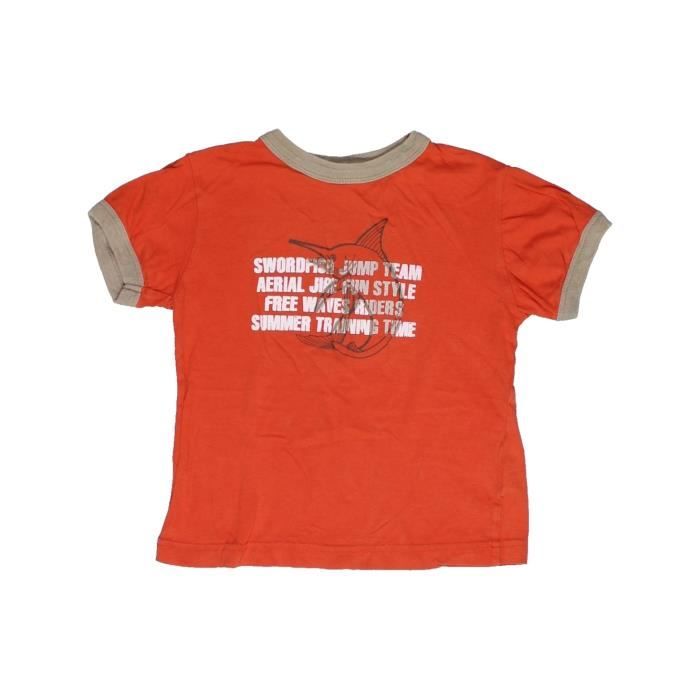 T Shirt Manches Courtes Enfant Garcon Carrefour 6 Ans Rouge Ete Vetement Bebe Rouge Cdiscount Pret A Porter