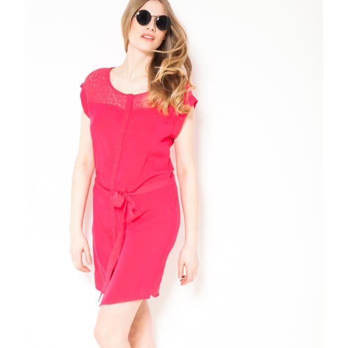 robe rouge dentelle camaieu