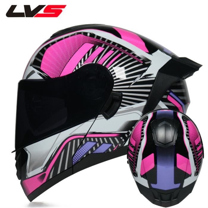 Casque Moto Intégral Modulaire XXXL (63-64 Cm) - Homologué ECE, Double Visière, Aérations