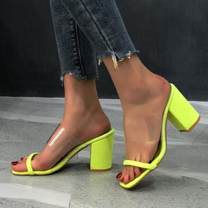 sandale talon jaune