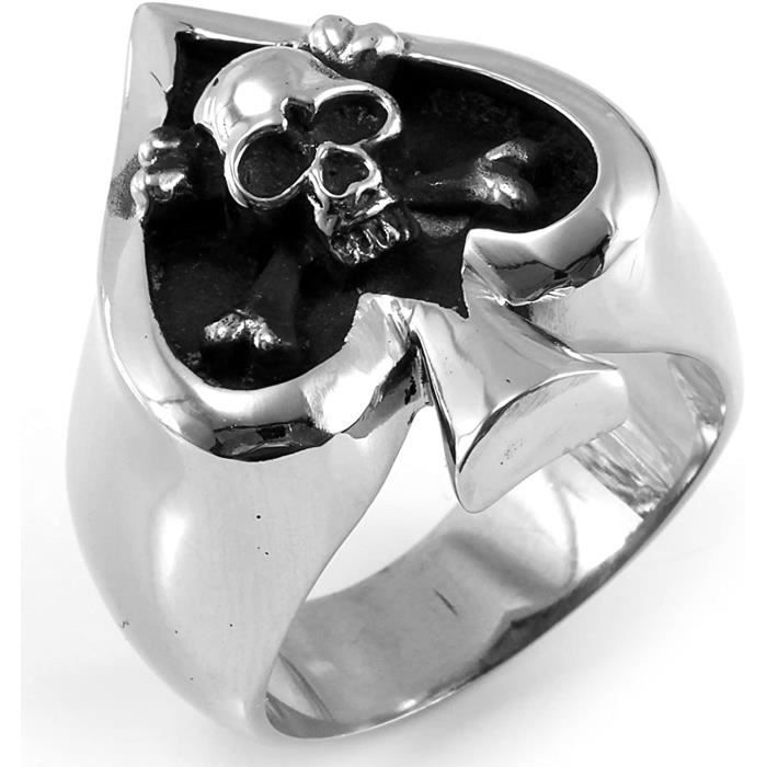 Bijoux Bague Homme Poker Pique Coeur Tete De Mort Crane Gothique Diable Anniversaire Acier Inoxydable Anneaux Fantaisie Coule A340 Achat Vente Bague Anneau Bague Neuf