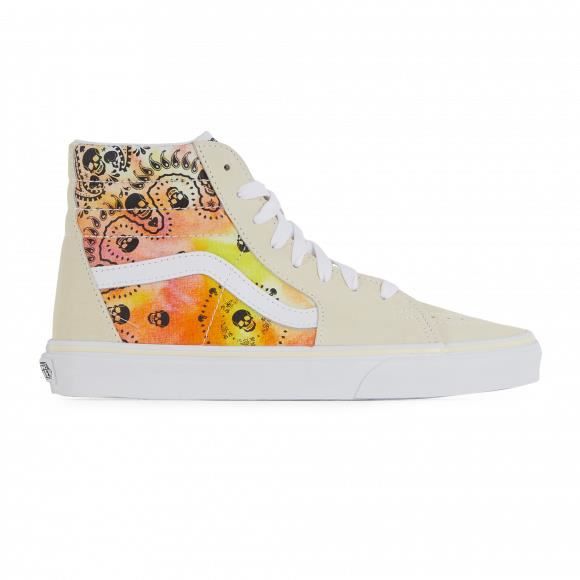 Baskets VANS SK8-HI Bandana Flame Beige - Femme - Cuir - Lacets