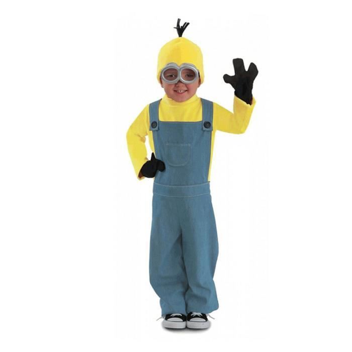 Minions Costume Complet Pour Enfant 6 Pièces, Bonnet Jaune