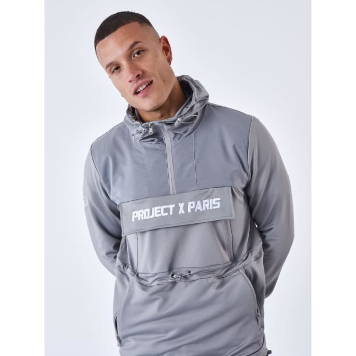 Hoodie Veste sweat capuche Sport Homme streetwear fashion gris