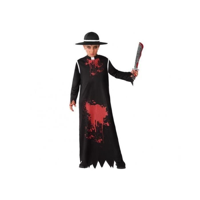 déguisement enfant curé sanglant ac-déco - halloween - polyester - noir