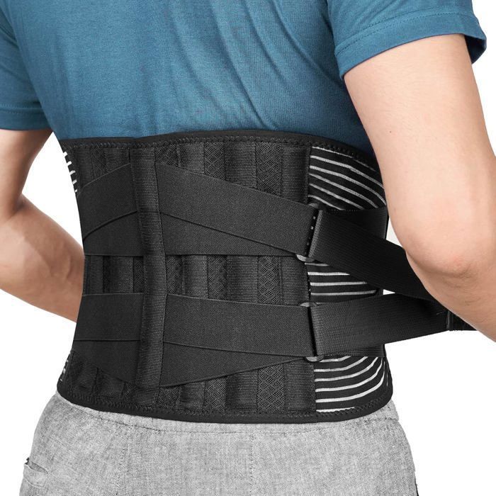 Ceinture de Soutien Lombaire Maintenir Bien Les Lombaires et Le Dos Soulage  la Douleur 4 Ressorts Soutien Sangle Double Réglable - L