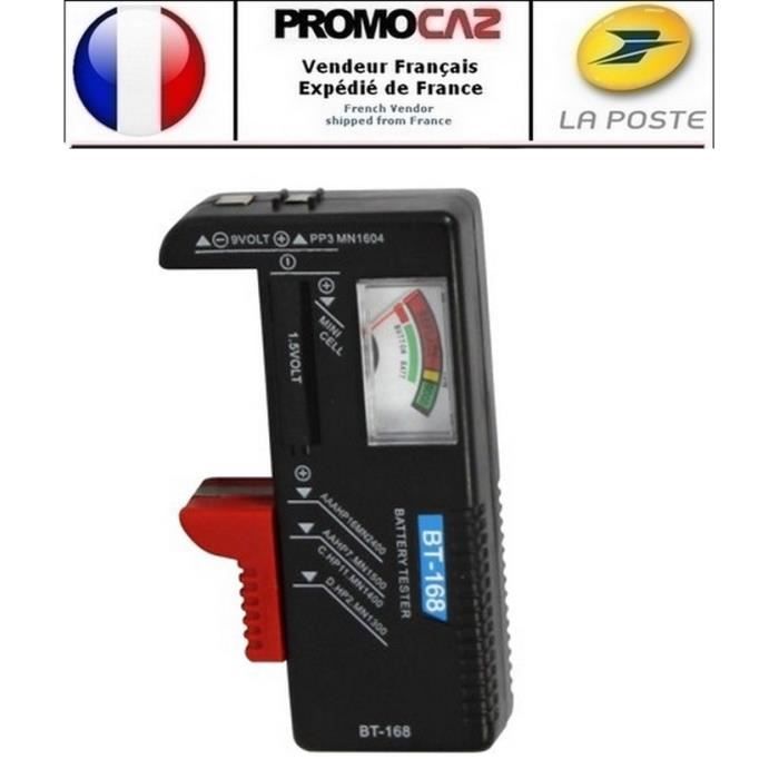 Testeur De Piles Universel - Compatible AA, AAA, C, D, 9V Et Piles Bouton, Indicateur Couleur (vert/jaune/rouge)
