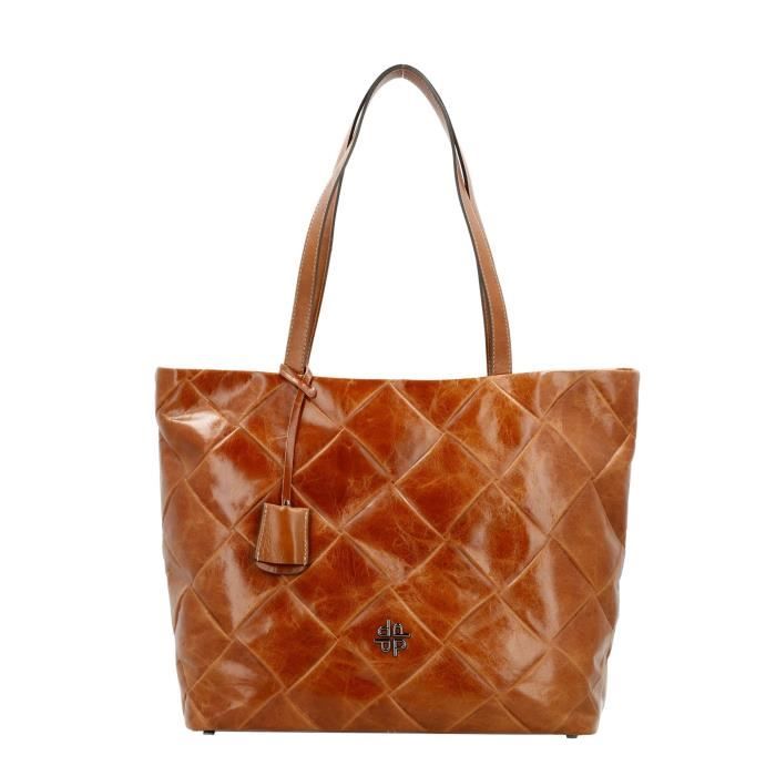 Sac shopper en cuir PICARD Carre 43cm Marron Fermeture