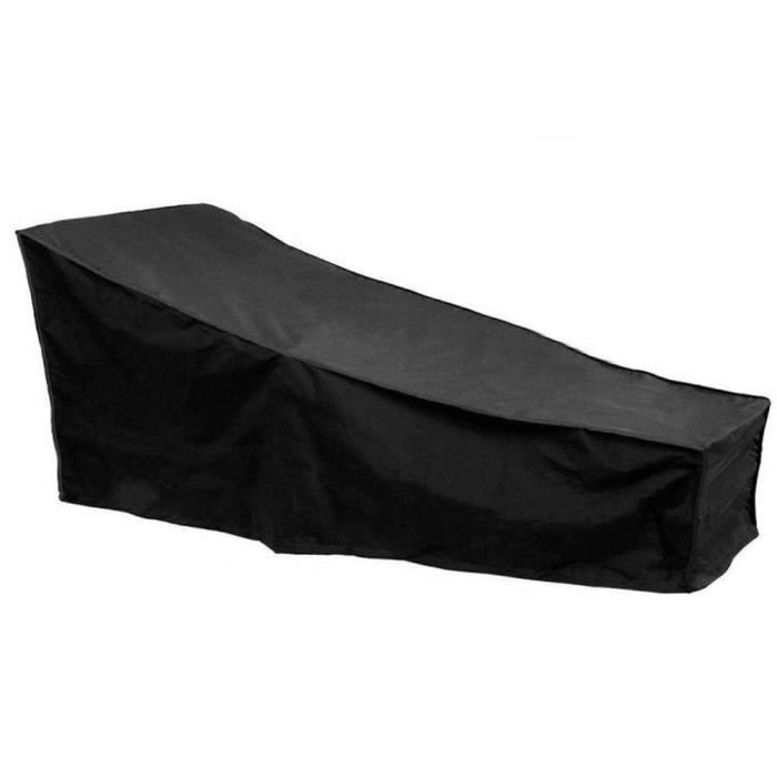 Tissu Oxford Rev/êtu De Rev/êtement Argent/é Housse Protectrice pour Chaise Longue//Bain De Soleil//Fauteuil Inclinable//Meubles De Jardin Noir Anti-UV /& /Étanche