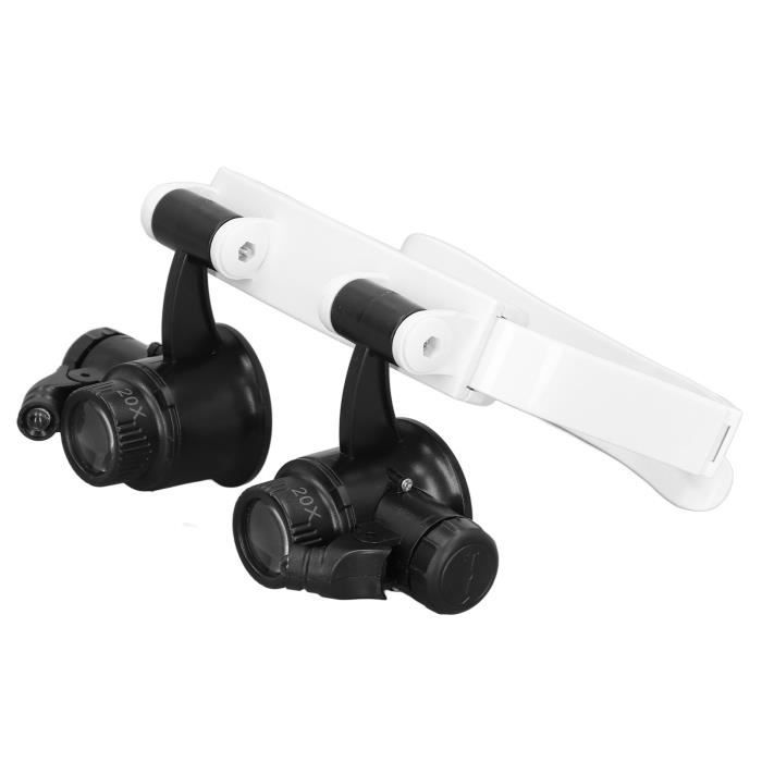 Loupe De Tête LED Avec 5 Lentilles - Grossissement 1.5x à 8x | Idéale Bijouterie, Lecture, Soudure | USB Rechargeable