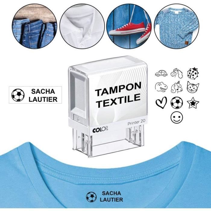 Tampon Personnalisable Pour Vêtements Enfants - Marqueur Nom, Icônes, Encre Indélébile Lavable