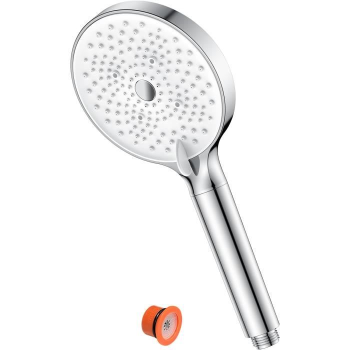 Pommeau De Douche Haute Pression 6 Modes - Diamètre 125mm, Anti-Calcaire, Économie D'Eau, Installation Facile