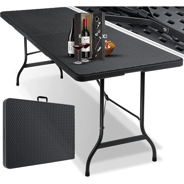 Table Pliante REDCAMP - Léger, Portable, Pour 4 Personnes - Idéal Camping, Jardin, Pique-nique - Marron